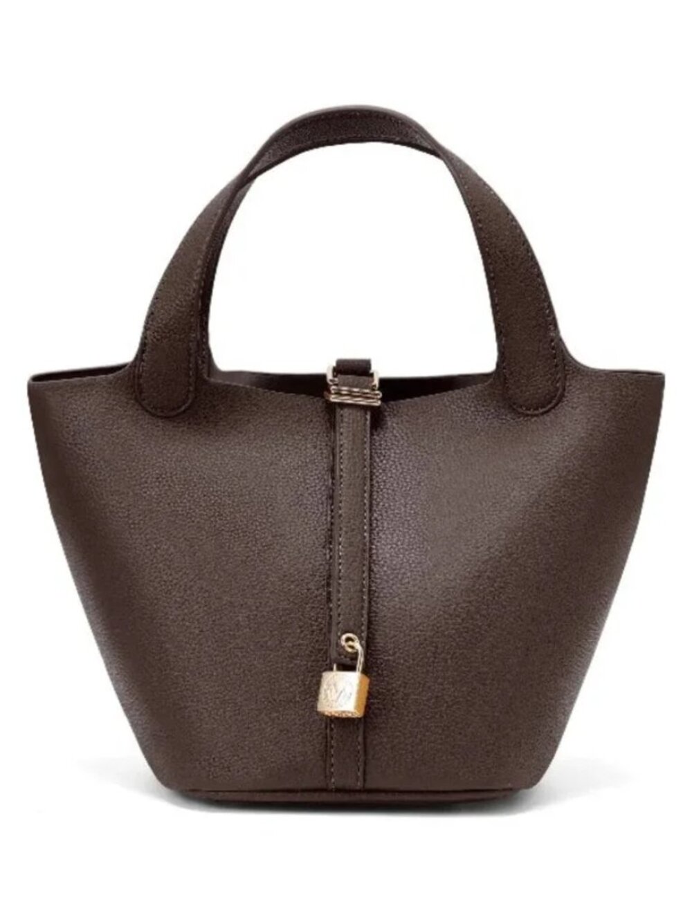 Valentino Orlandi Milano Dark Brown Pebbled Top Handle Bag VOSB-017